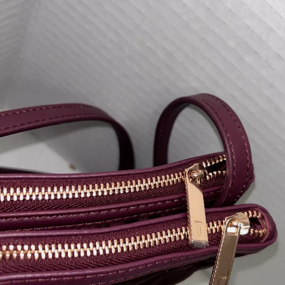 TED BAKER Red Burgundy Crossbody Bow Bag - Picture 7 of 12